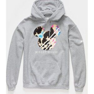 NEFF X Mickey Slash Unisex Hoodie Sz Med Heather Grey Disneyland
